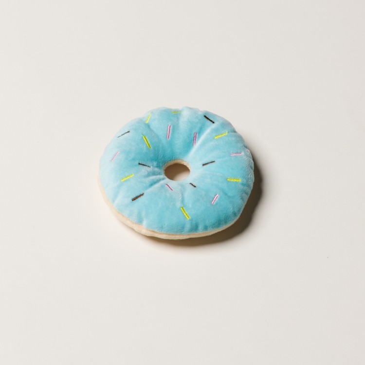 Brinquedo Donuts De Pelúcia Para Pet Azul