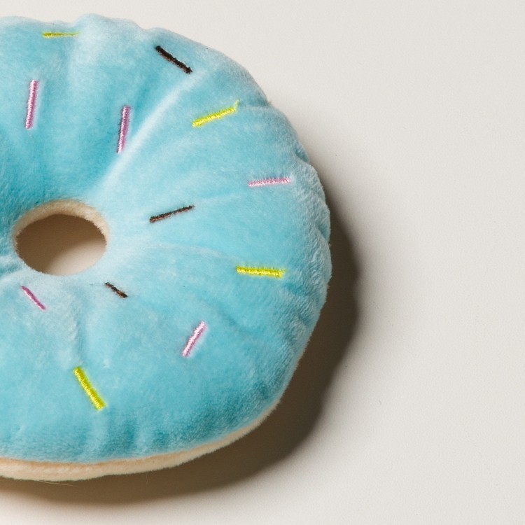 Brinquedo Donuts De Pelúcia Para Pet Azul