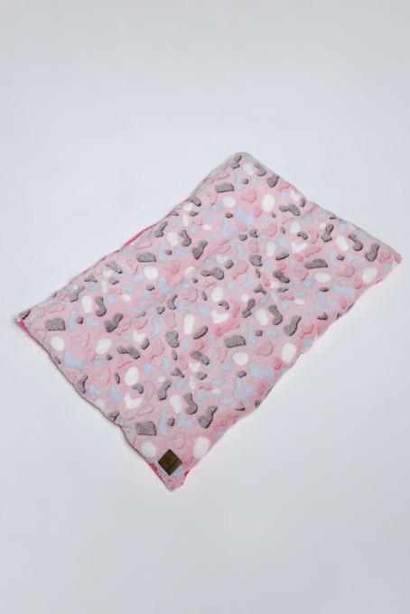 Colchonete Fleece Pet Rosa Pink Malhado