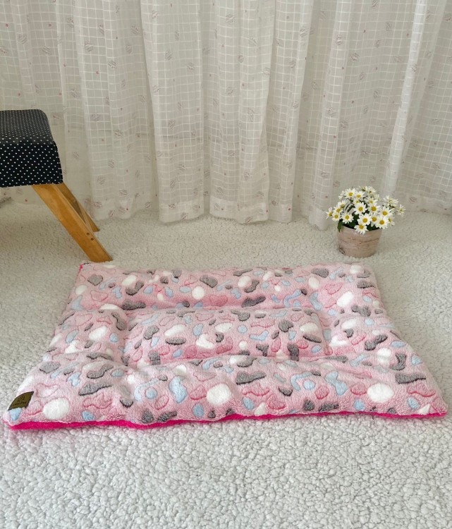 Colchonete Fleece Pet Rosa Pink Malhado