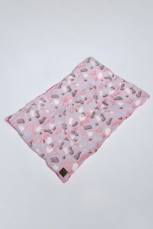 Colchonete Fleece Pet Rosa Pink Malhado